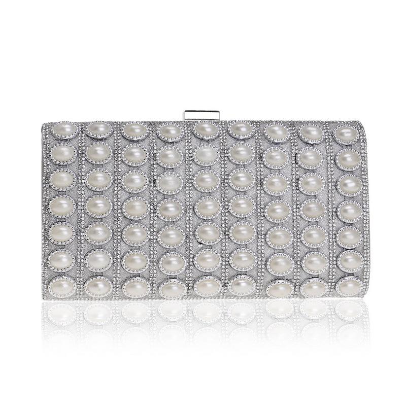 

Evening Bags Women Small Messenger Diamonds Day Clutch Chain Shoulder Beaded Wedding Handbags For YM1228Evening, Silver