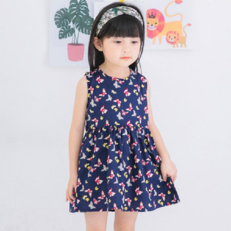 Girl's Dresses Baby Girl Floral Princess Dress For Year 2022 Vest Cotton Sleeveless Birthday Party 1 2 3 4 Years Toddler Clothing-image-758327340