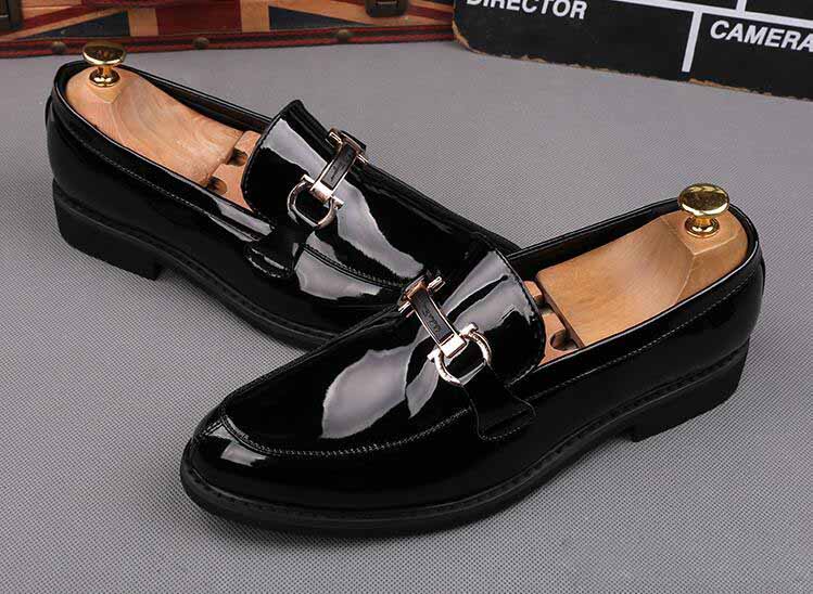 

Designer-spring New mens dress shoes Horsebit loafers pointed wedding casual shoes black shoes