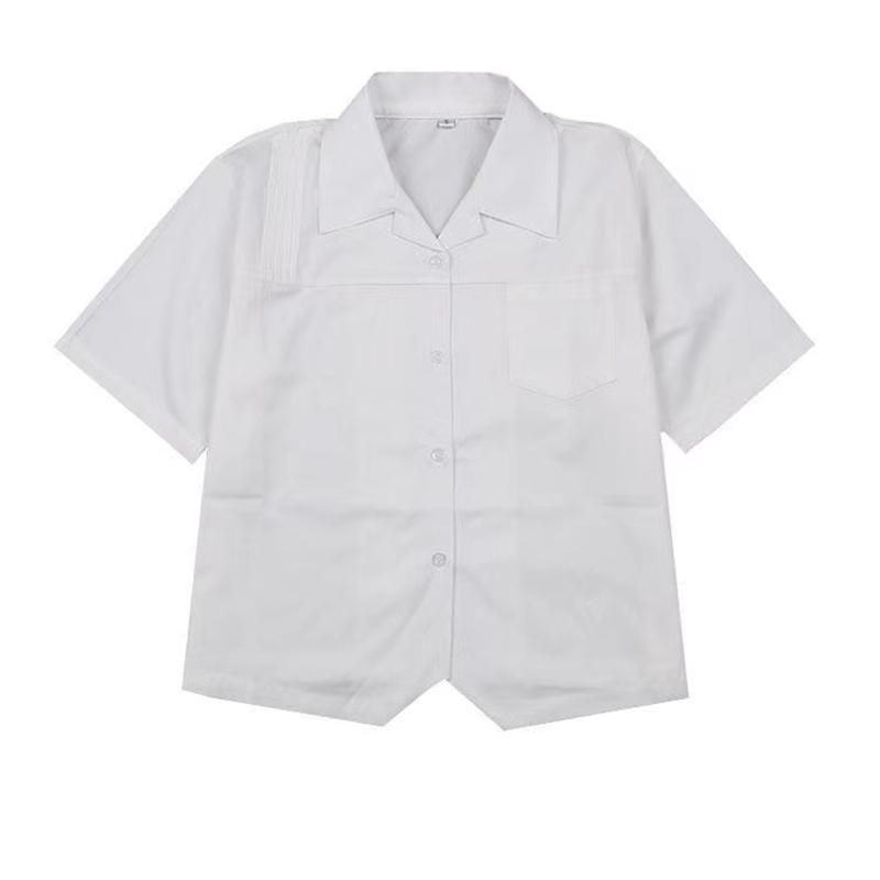 

Clothing Sets White Cotton Japanese Student Girls School Jk Uniform Top Large-Size S-XL Middle High Uniforms Short Sleeve ShirtClothing