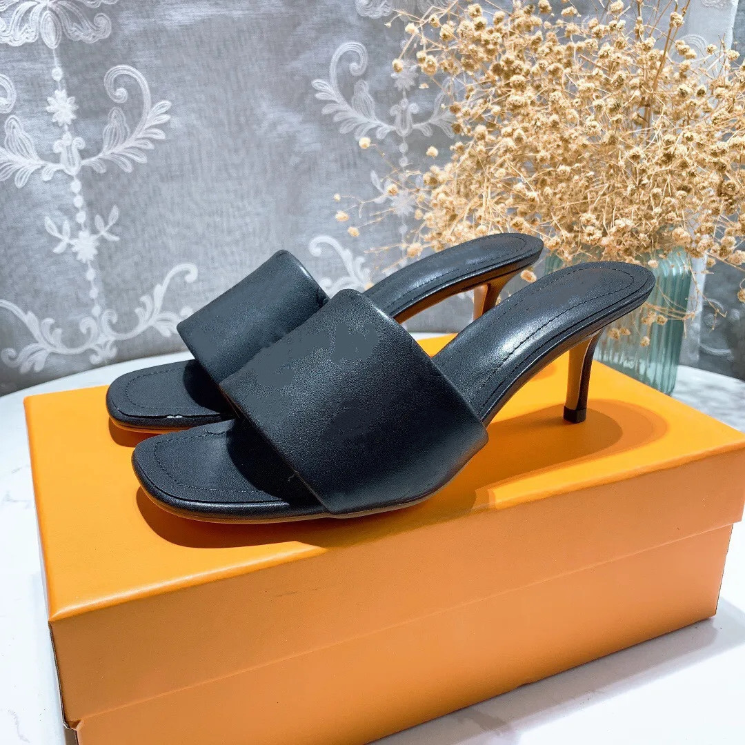 

2022 New high heel sandals with box luxury designer slippers fashion single light colors summer slipper large size 35-40, Supplement link