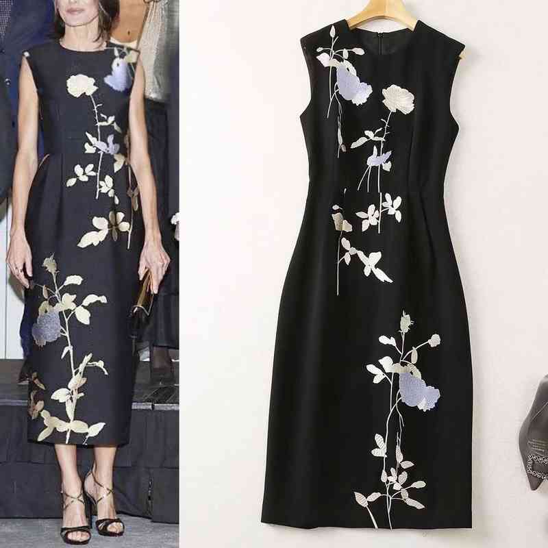 

Casual Dresses Wind skirt summer women' round neck slim fitting heavy industry embroidered sleeveless Jumpsuit woman, 2# box