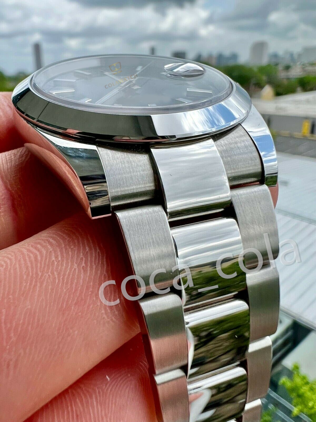 

HOT selling watches Luxury 41mm watch Smooth Blue Dial Bracelet men Automatic Wristwatch