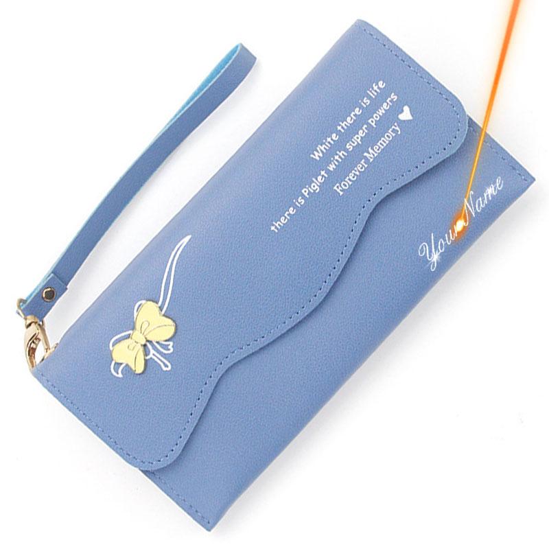 

Wallets Long Women Name Engraved Card Holder Cute Female Wallet Magnetic Buckle Clutch Kpop High Quality Women's PurseWallets, Black