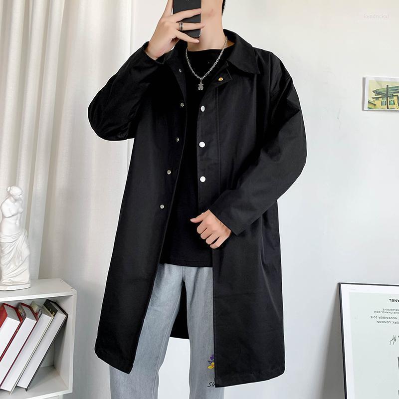 

Men's Trench Coats -3XL Plus Size Waterproof Jacket Lightweight Outdoor Long Coat For Men Sleeve Korean Fashion Streetwear Clothing Kend22, Black trench coat