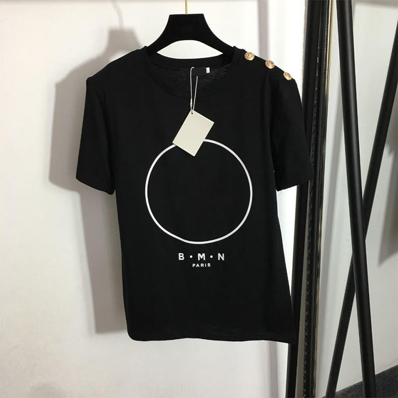 

women cotton designer black t shirts high quality loose fashion tees tops female white luxury clothing wholesale
