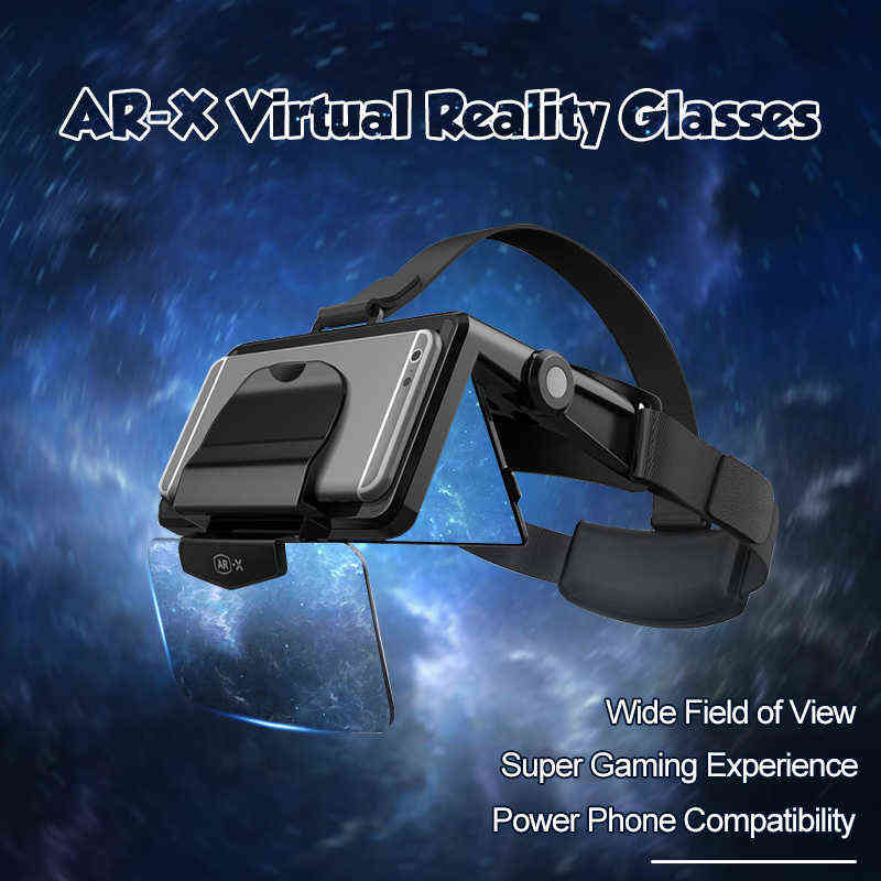 

FIIT AR-X AR Smart Glasses Enhanced 3D VR Glasses Box Headphones Virtual Reality Helmet VR Headset For 4.7-6.0 Inches Smartphone H220422