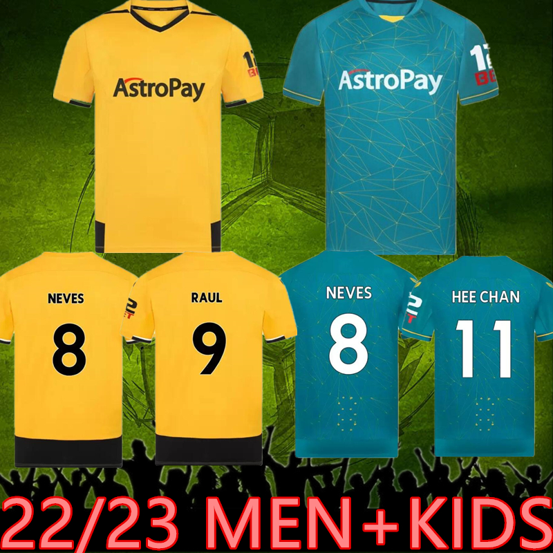 

s-4xl 22 23 Wolves Soccer Jerseys KIDS RAUL SEMEDO NETO NEVES TRINCAO 2022 2023 Wanderers J OTTO PODENCE GIBBS HEE CHAN Wolverhampton Football Shirts, Home patch