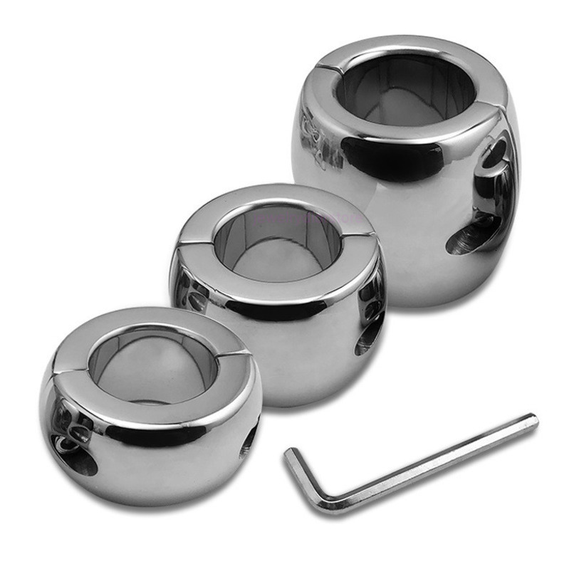 Height 20/30/40/60mm stainless steel testicle Ball Stretcher Scrotum cock ring metal locking pendant Weight for CBT male sex toy