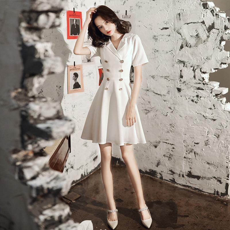 

Ethnic Clothing Elegant Suit Collar Short Sleeve Satin A-Line Daily Evening Dress Cheongsam Back Zipper Prom Fomail Gown Vestidos De Noche