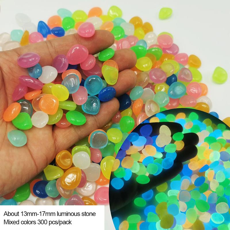 

Garden Decorations 50/100/300pcs Glow Pebbles Luminous Stones Home Fish Tank Decoration Glowing In The Dark Accessory For Gift