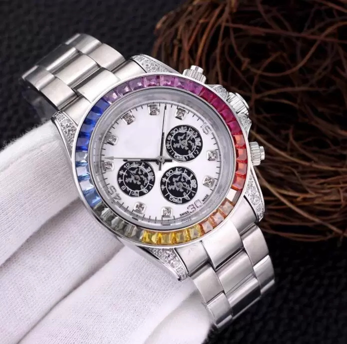 

Mens diamond watch automatic watch man wristwatch Stainless Steel Waterproof Luminous colored diamonds Fathers Day Christmas gifts watches wristwatches, 09#