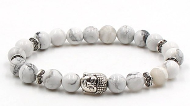 

good Fashion Strands Natural Stone turquoise wolf head lion head owl adjusted Bracelet elastic sj435j