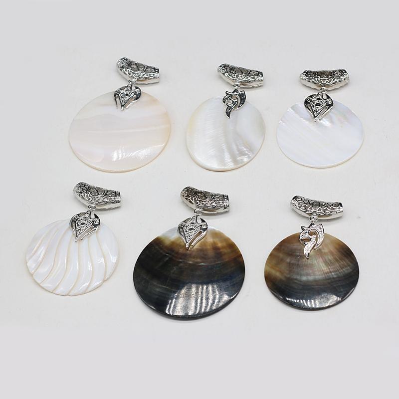 

Pendant Necklaces Light Luxury Design Fashionable And Elegant Natural Freshwater Shell Round For DIY Necklace Gift Couple