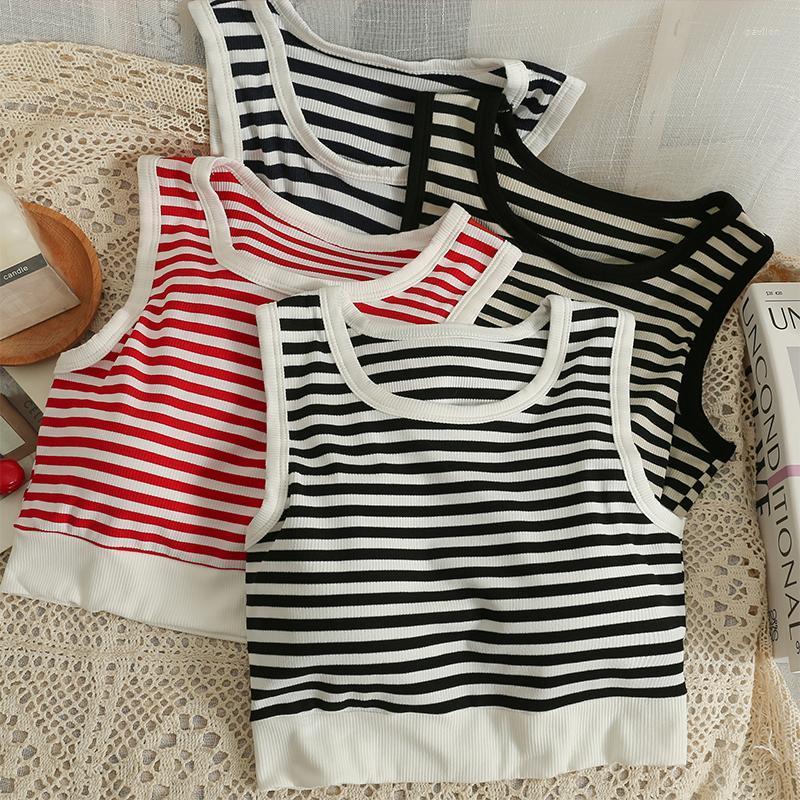 

Women's Tanks & Camis Fashion Almighty Tank Tops For Women Striped Patchwork Sleeveless Crop French Chic Woman Camisoles DropWomen's, White