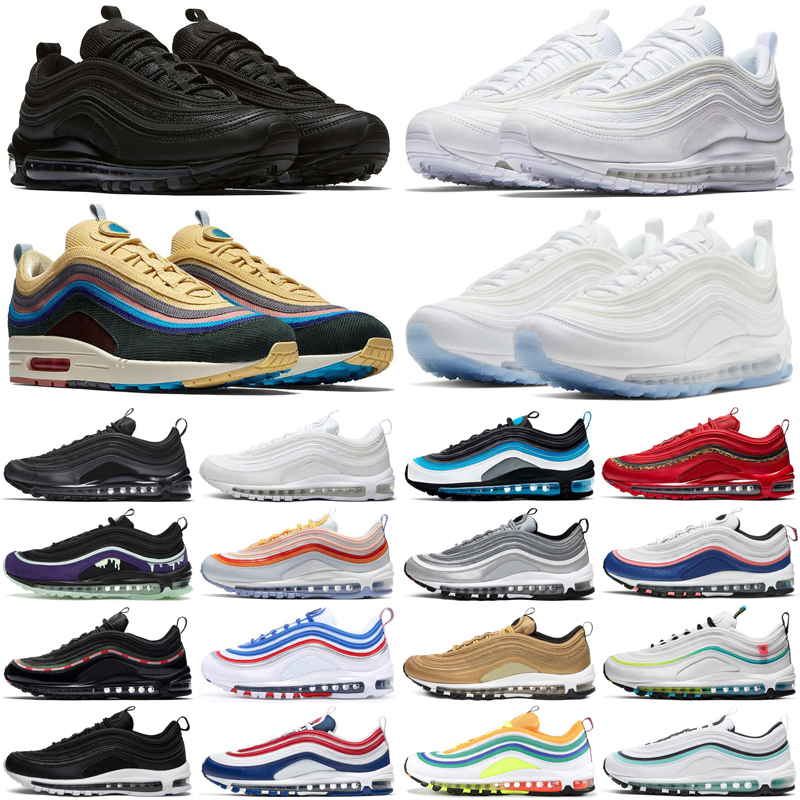 2022 newest 97 sean wotherspoon 97s mens running shoes Triple White Black Golf NRG Lucky and Good MSCHF x INRI Jesus Celestial men women trainers