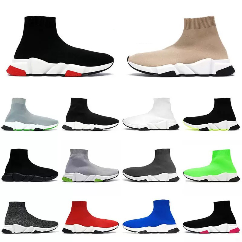 Hommes Femmes Chaussettes Chaussures Casual Baskets Classique Noir Blanc 17FW Paris Entraîneur Vintage Vieille Chaussette Designer Baskets En Ple