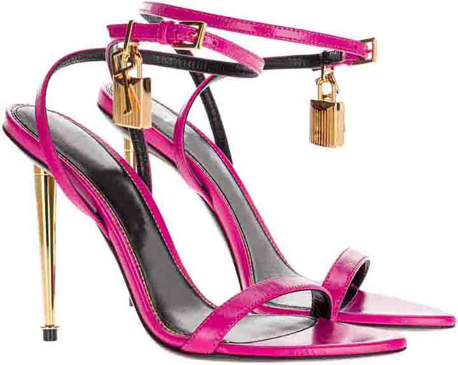 

Tomford-sandal pop sandal padlock shoes heeled shiny nappa leather pointy naked sandals wedding party dress pumps 35-43