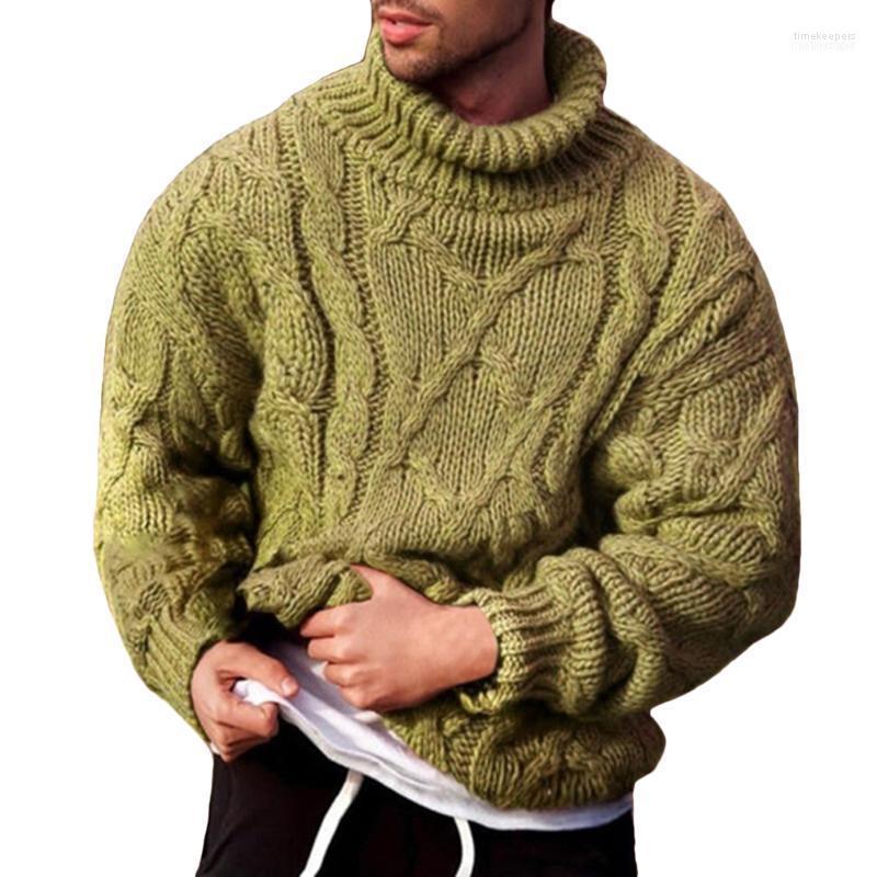 

Men' Sweaters Winter Turtleneck Solid Long Sleeve Pullover Casual Warm Twist Knitted Sweater Male High Neck Men Clothing Time22, Black