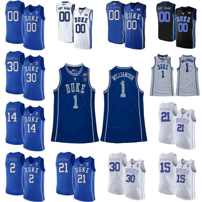 

Duke Blue Devils College Basketball Jerseys Zion 1 Williamson Jersey Cam 2 Reddish RJ 5 Barrett JJ 4 Redick Christian Laettner Custom Stitch, Mens black