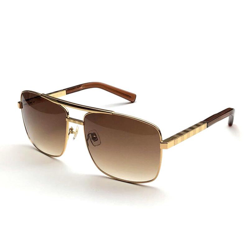 

Men women metal sunglasses new fashion style gold plated square frame vintage design outdoor classical model Z1080U mirror print With box