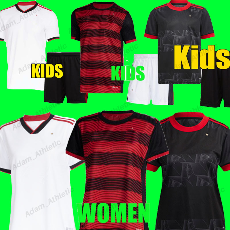 

Flamengo women's soccer Jerseys kids kit 2022 camisa MENGO Feminina infantil flamengo Children's football shirts suit GABI DE ARRASCAETA B.HENRIQUE DIEGO jersey top, 21-22 3rd kids
