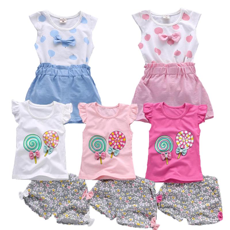 

Clothing Sets Kids Girls Summer Tank Outfits 6m 12m 2T 3T Toddler Baby Cotton Cool Tee Shorts Pants Clothes Set CuteClothing, Ivory