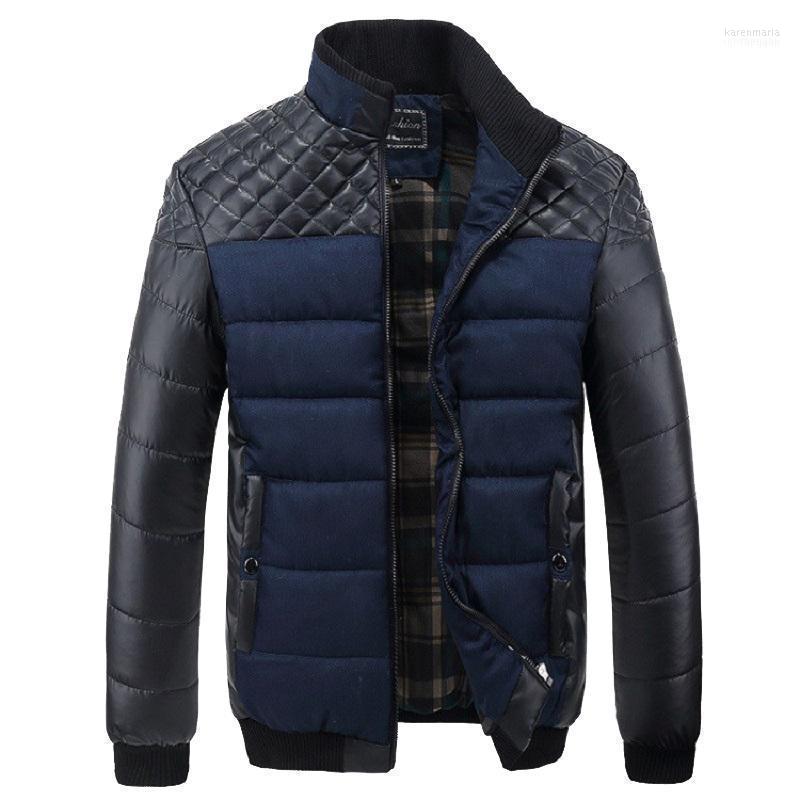 

Men's Down & Parkas 2022 Jackets Men 4XL PU Patchwork Designer Outerwear Casual Quality Slim Fit Winter Fashion Brand Clothing Plus Size1 Ka, Blue