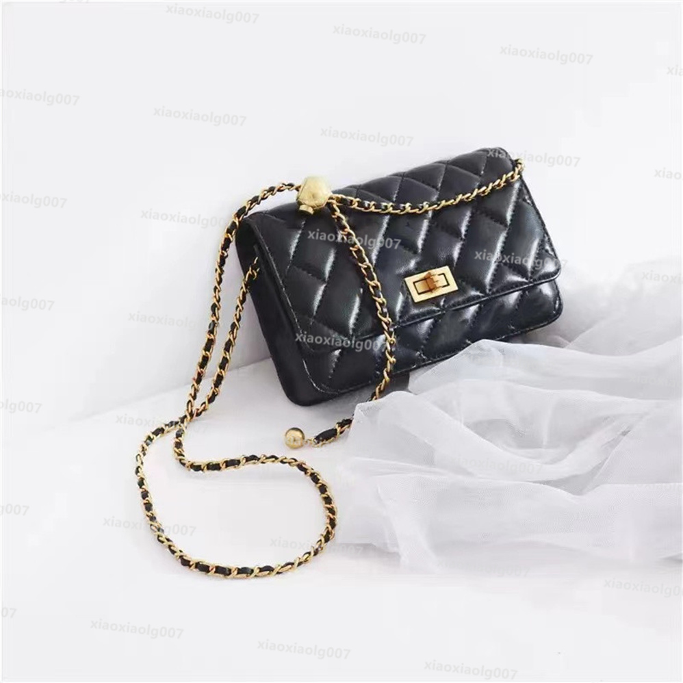 

5A highquality women's handbag sheepskin handbag fashion gold chain flip wallet cross designer bags luxury waist Wallet, Yellow