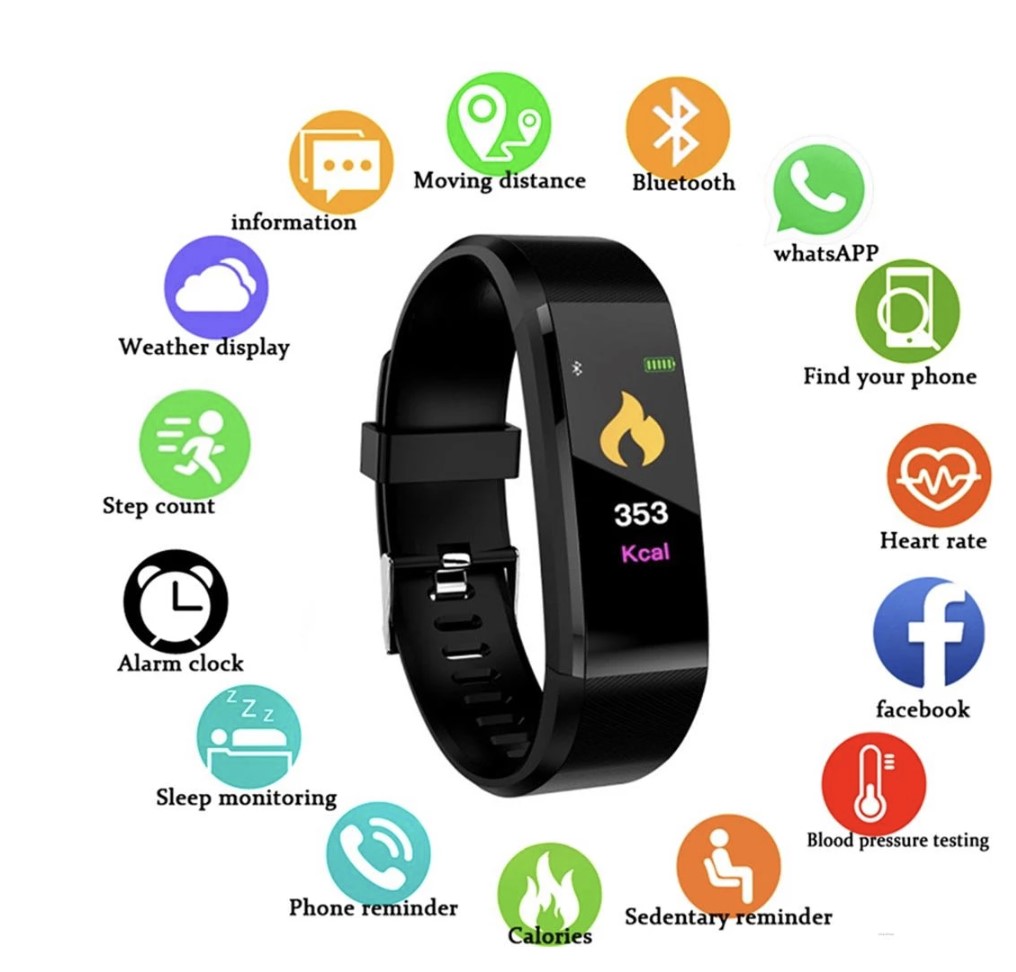115plus Smart Wristbands Watch Men Women 0.96inch Screen Heart Rate Blood Pressure Monitoring Smart Band Wristband Fitness Tracker Sport Bracelet-image-785800652