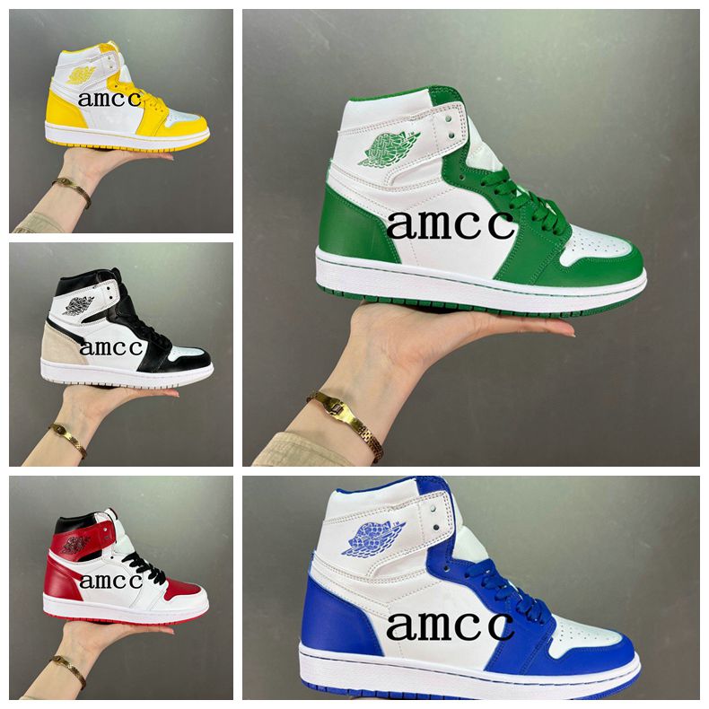 

2022 Newest 1 1s heritage University Blue basketball shoes Royal patent Bred dark mocha Atmosphere pollen seafoam hyper royal UNC black white boots men women Sneaker