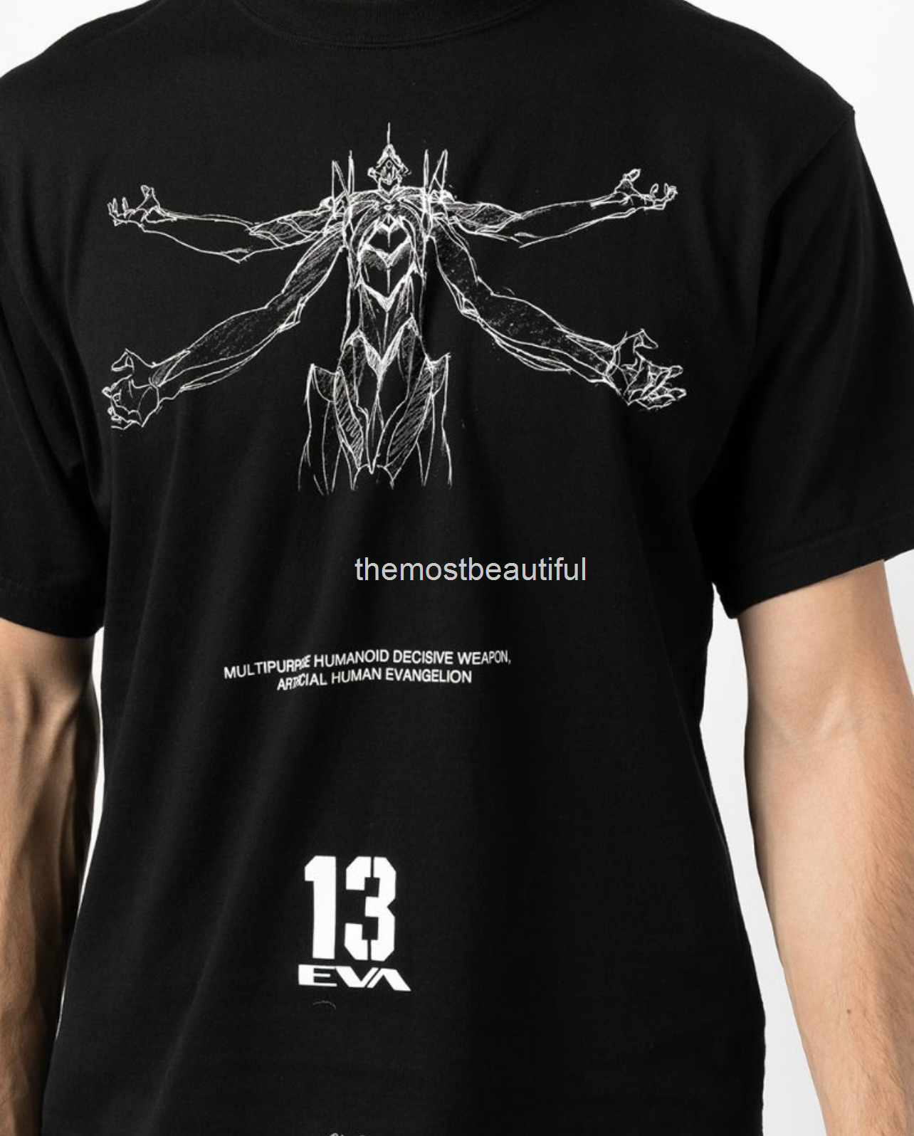 

Men' T-Shirts 22fw hip hop evangelical warrior No. 0 machine 2 Sketch 13 myth form two dimensional charity short sleeve T-shirt, 2# packing bag