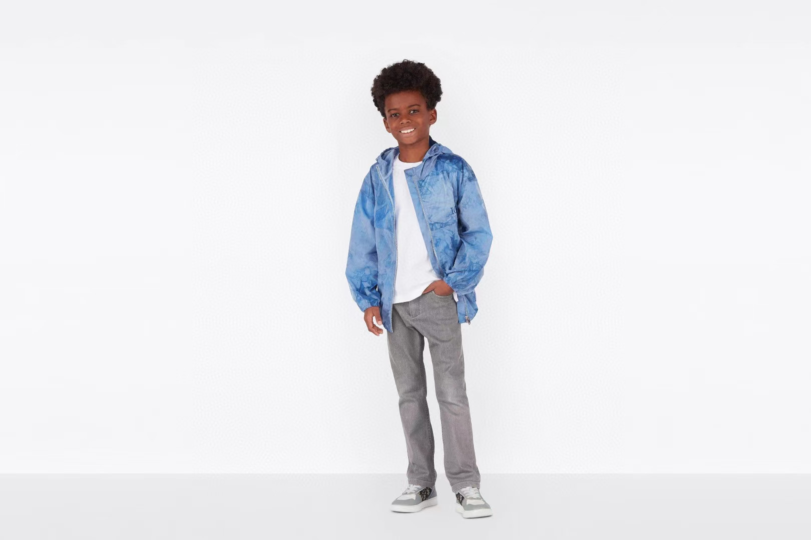 Boys Girls Jackets Baby Clothe Hooded Baby Designer Fasion Waterproof Zipper Blue 100-160cm