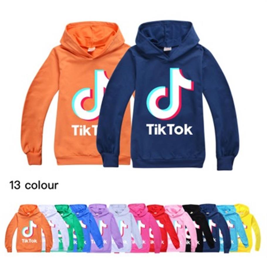 

Tik Tok Kids Long Sleeve Hoodies Boy/Girl Tops Teen Kids TikTok Sweatshirt Jacket Hooded Coat Cotton Clothing238A, Gray