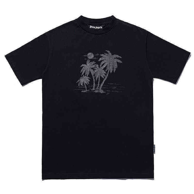

Trend P1amangles Couples Casual t shirts Correct Team Tree Short Sleeve T-shirt Wang Jiaer Co Branded Men's and Women's Half, Coconut short sleeve black