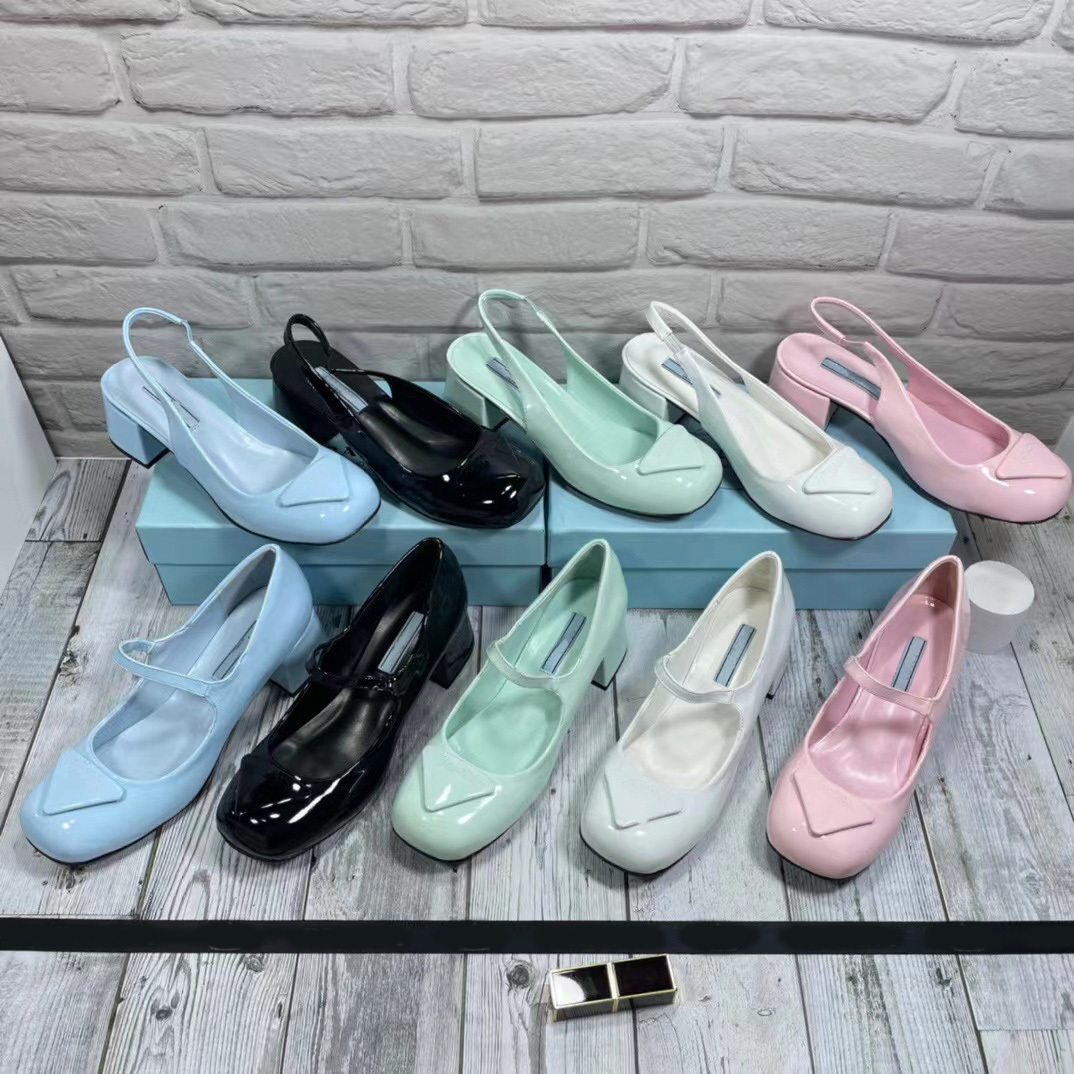 

2022 Designer Sandals Mary Jane Shoes Chunky Heel Sandal Women Dress Shoe Fashion Vintage Loafers Fashion Leather Slides, Other colors