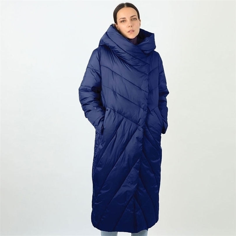 

women's long down jacket parka outwear with hood quilted coat female plus size Cotton clothes Warm Fashion Top Brand Quality 201127, Dark red