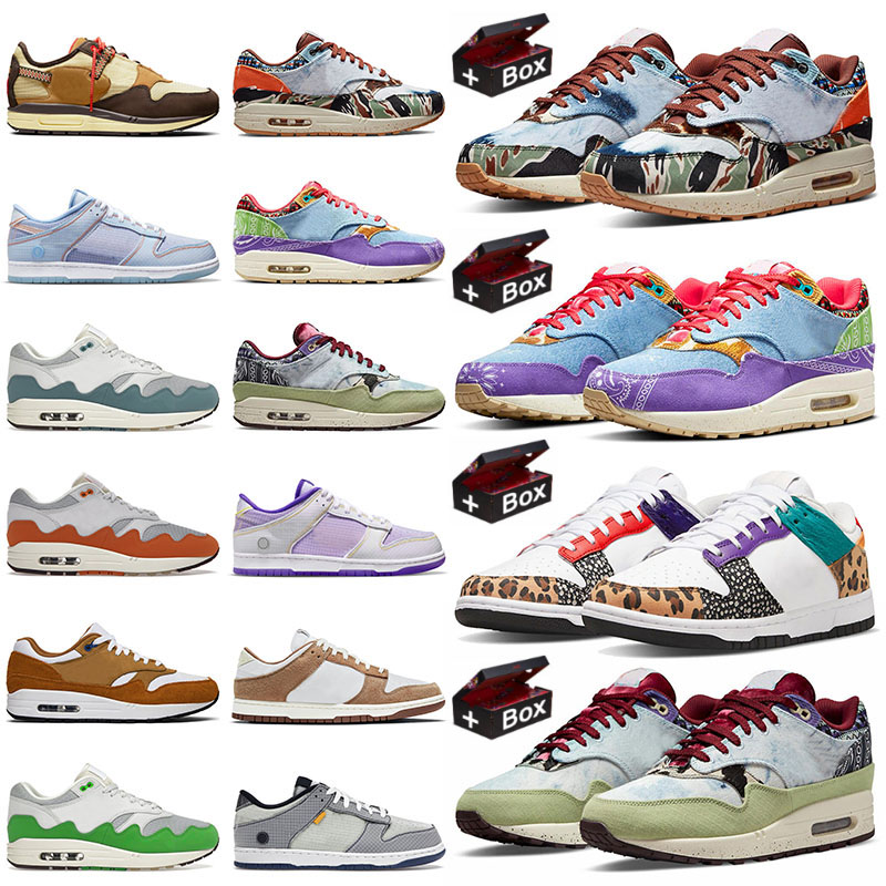 

[with box] mens womens concepts x a1 running shoes top quality union dunkes lows union la argon animal farout wild violet sp mellow oil green heavy tiger camo sneaker 36-47, E40 40-45 patta purple