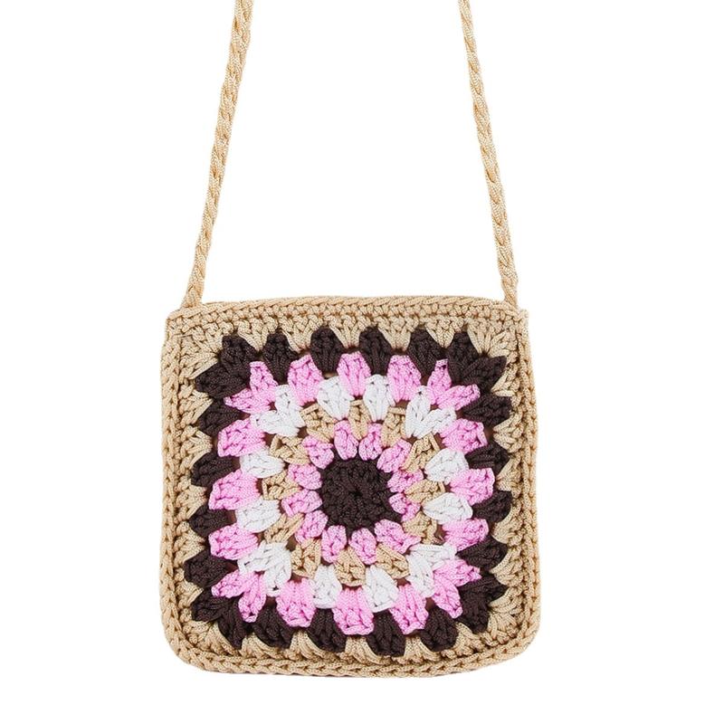

Evening Bags Wholesale Women Hand-woven Flower Crochet Straw SHoulder Bag Cute Spring Summer Travel Flap Corssbody Messenger BagEvening