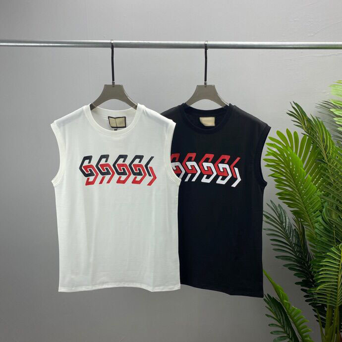 

2022ss early spring new high-grade cotton printed T-shirt round neck stitching pullover short sleeves Color black white g5d33
