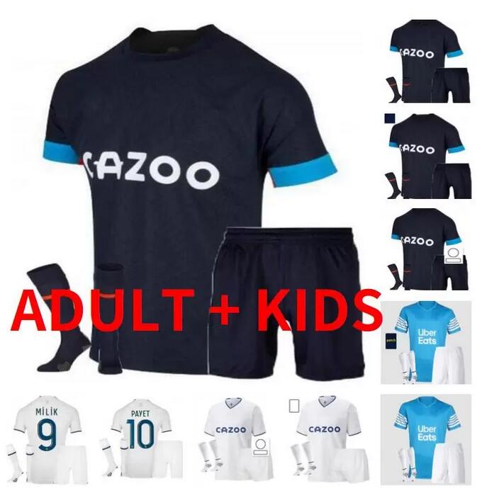 

adult kids kit 22 23 Olympique De Marseilles soccer jersey om 2022 2023 GUENDOUZI GERSON SALIBA MILIK CLAUSS KONRAD maillot foot PAYET UNDER BALERDI football shirt