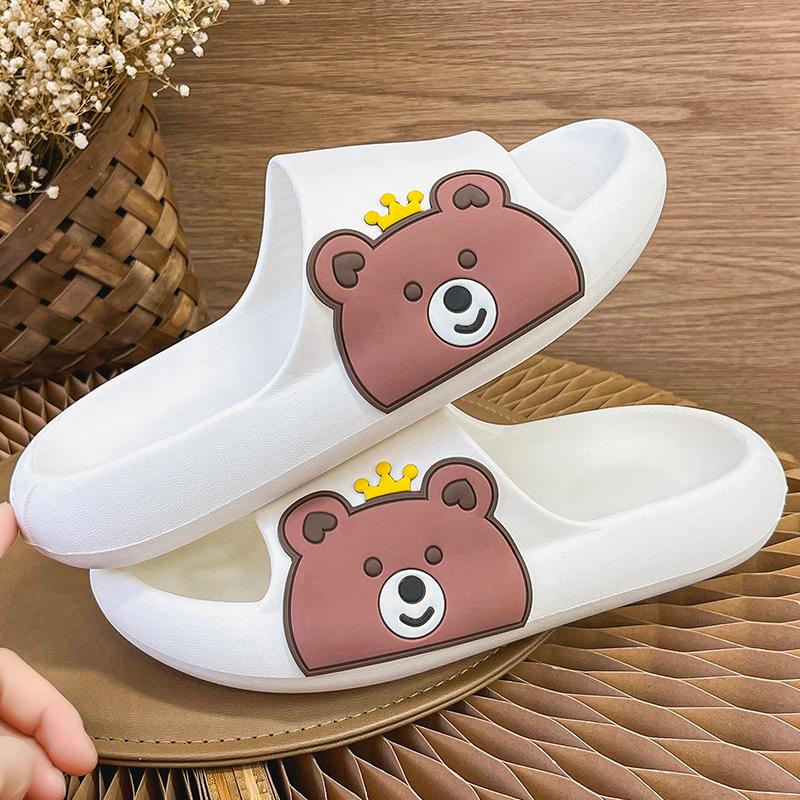 

Slippers Womens 2022 Summer Thick Platform Soft Cartoon Bear Couples Men Shoes Home Indoor EVA Bedroom Fashion Female SlidesSlippers, C-green