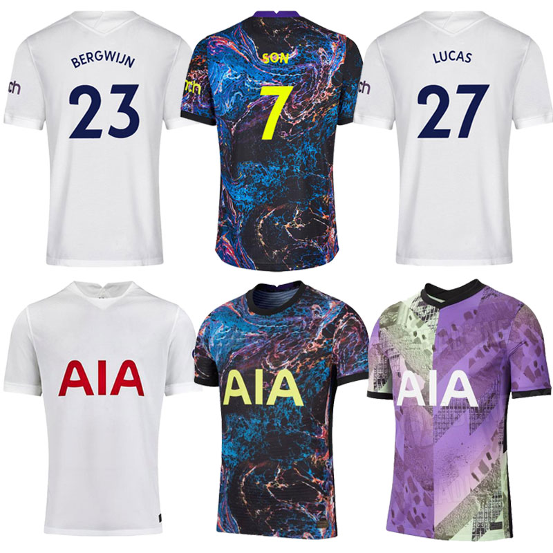 

21 22 23 KANE SON BERGWIJN Soccer Jerseys KULUSEVSKI HOJBJERG colorful Away 2021 2022 LUCAS Third 3rd ROMERO Football kit shirt purple BENTANCUR tops Men kids sets 999, 2122
