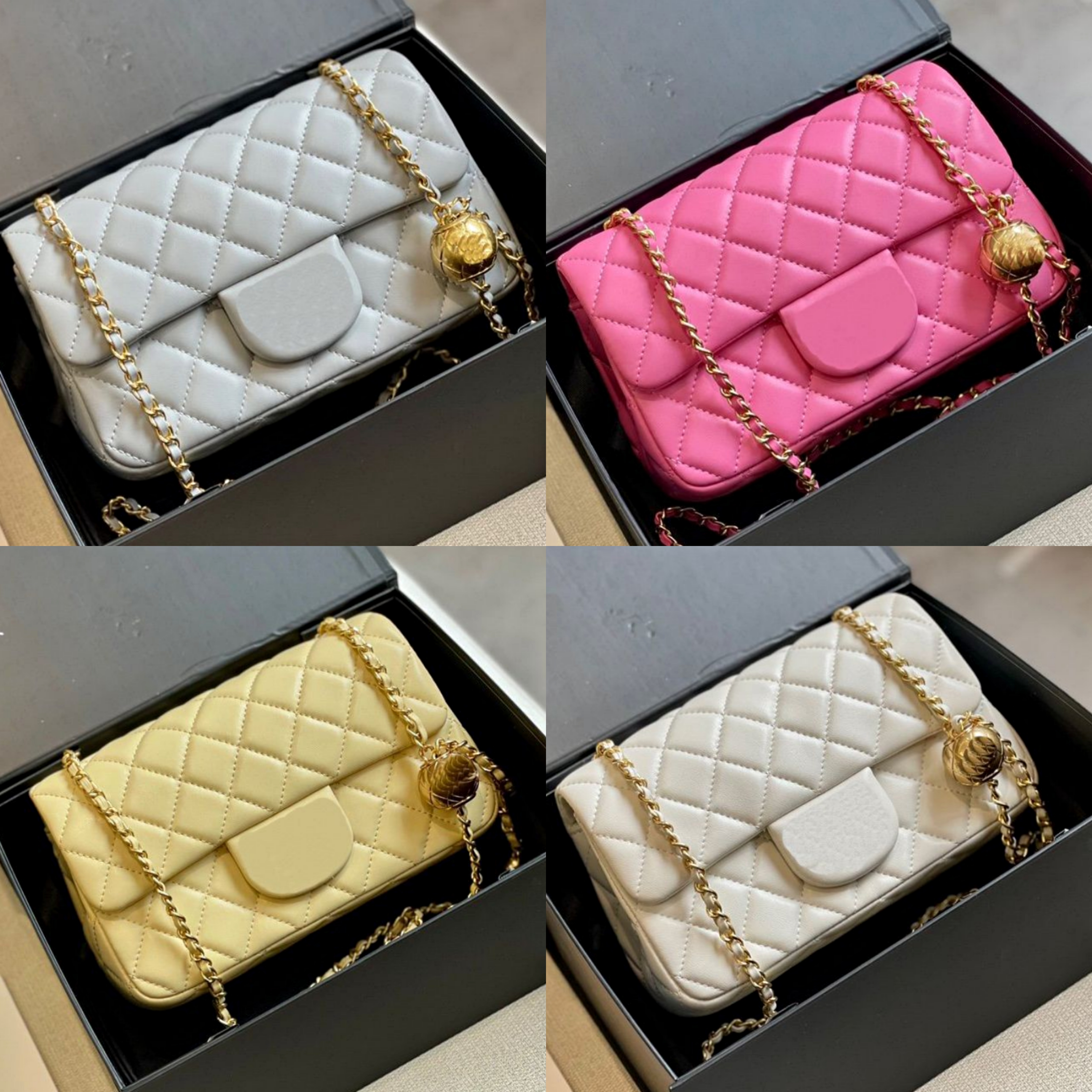 

Designer bags Handbag Shoulder Chain Bag Metal ball decoration Flap Totes Bags Wallet Check Purse Double Letters Solid Hasp Waist Square Stripes Women Luxury 20cm