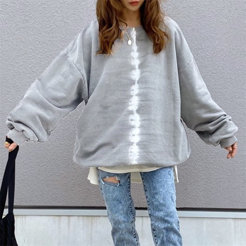

Women Loose Hoodie Long Sleeve Office Ladies Elegant Pullover Hooded Coat Japanese Korean Causal Tops Outwear Fashion 201202, Dark grey