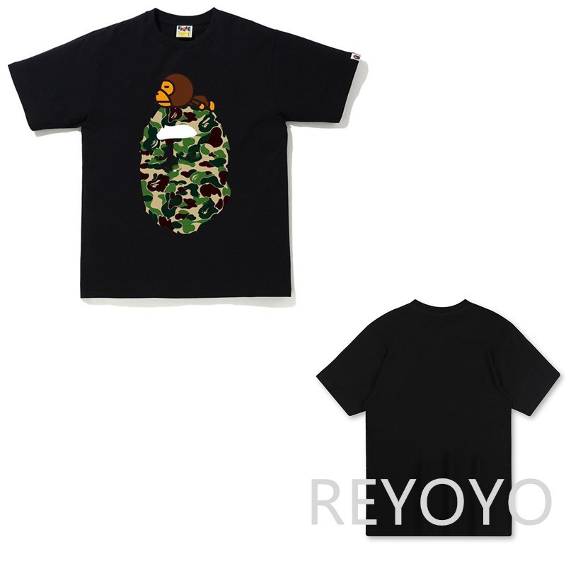 

High Quality Apes Men's T-Shirts Japanese Shark ape head tshirts luminous camo printing co-branded same style for men and women 2022 new 100% cotton Shorts T-shirt set B01, 1pcs buttons
