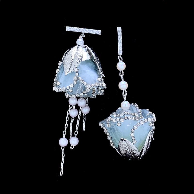 

Dangle & Chandelier Bilincolor Fashion Resin Light Blue Asymmetric Flower Earring For WomenDangle