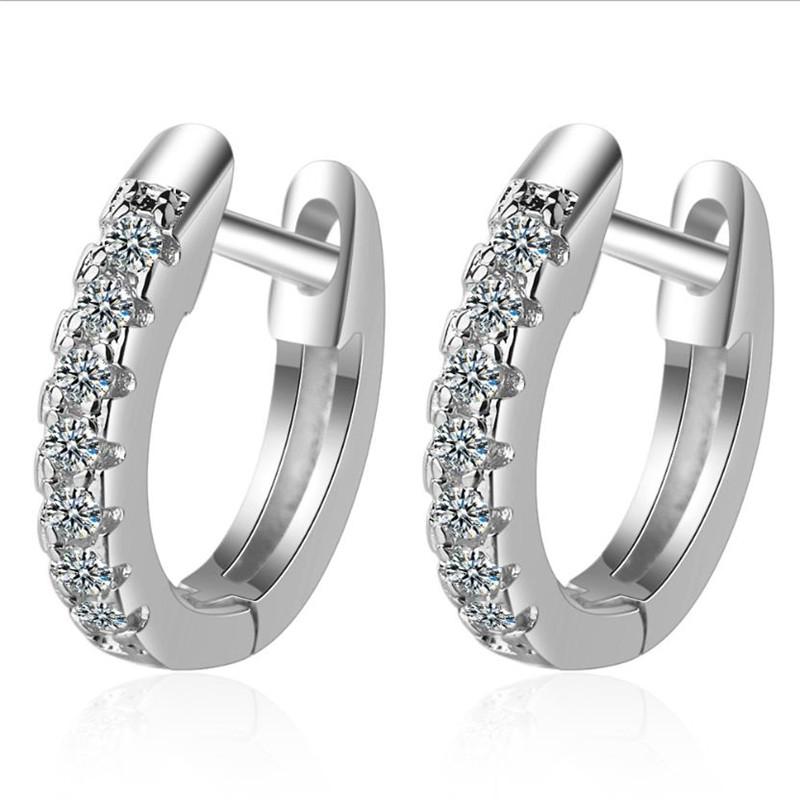

Hoop & Huggie Fashion Lady Earrings For Women Jewelry Charm Gold Female Party Accessories Girls Princess Silver Plated Bijou