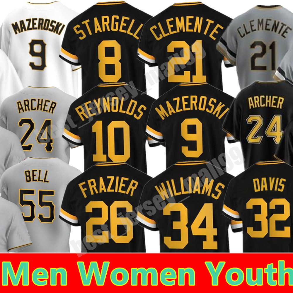 

Custom 21 Roberto Clemente Jerseys 32 Henry Davis Starling Marte Francisco Cervelli Kent Tekulve JOSH BELL CHRIS Pirates ARCHER Gregory Polanco Baseball, Colour 7