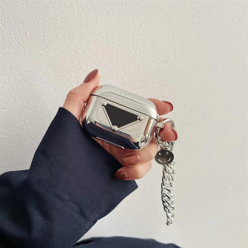 

Designers airpods pro 2 3 Luxurys airpod cases electroplating triangle Bluetooth headset cover earphones protective cover fall pre325o